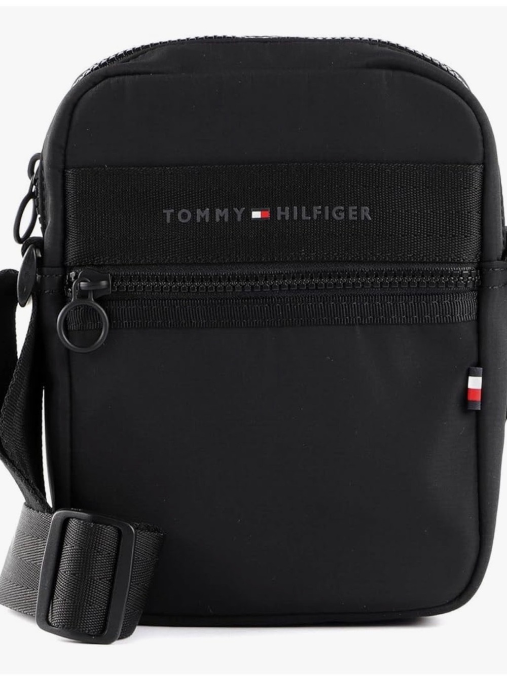 Tommy Logo Mini Reporter Bag | Men’s Crossbody | Black